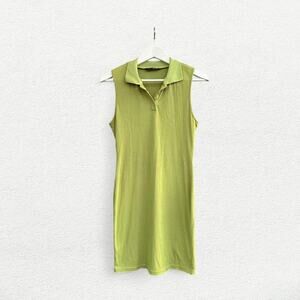 SheIn Sleeveless Polo Dress in Green